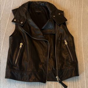 💯 lambskin leather moto vest